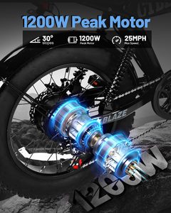 ACTBEST Blaze US Livraison Gratuite Moteur Arrière Monovitesse Sans Balais 48V 10Ah Batterie Lithium pour Vélo Enfants et Adultes Autonomie 55 Miles - Product Image 2