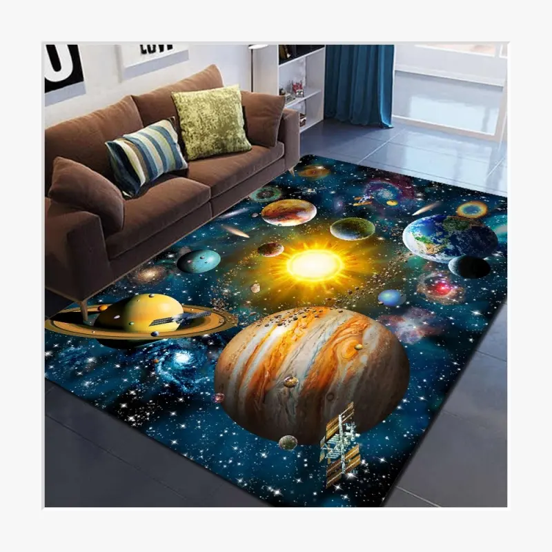 3D Universe Planet Living Room Carpet Room Home Fashion tappetino Area tappeti tappeto peloso arredamento camera da letto zerbino d'ingresso Alfombra