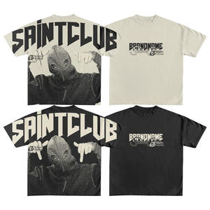 Camiseta DTG con estampado de algodón de alta calidad, ropa de calle Boxy de gran tamaño, camiseta de hombre con lavado ácido personalizada recortada con gráfico Vintage - Product Image 6