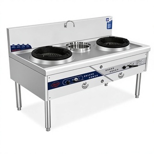 Cuisinière à gaz professionnelle double foyer à température unique, avec panneau épaissi résistant aux hautes températures, pour wok, équipement <span class=keywords><strong>de</strong></span> <span class=keywords><strong>cuisine</strong></span> <span class=keywords><strong>de</strong></span> restauration - Product Image 1
