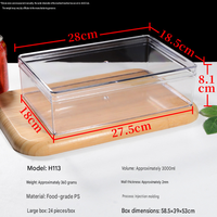 Grande boîte d'emballage carrée épaisse de qualité alimentaire à haute transparence avec couvercle pour tiramisu, desserts, salades et snacks à emporter