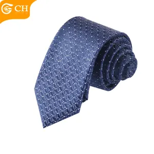 Cravate pour hommes de bonne qualité OEM de créateur occidental chic bleu violet rouge Cravate pour hommes en polyester rayé Vente en gros