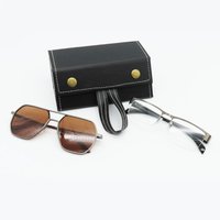 Étui de rangement pliable en cuir PU Xiongda S026 à 5 compartiments pour lunettes/lunettes de soleil - Boîte d'emballage souple et portable de grande taille (Chine)