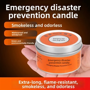 Bougie <span class=keywords><strong>d</strong></span>'<span class=keywords><strong>urgence</strong></span> sans fumée en cire de paraffine, longue durée, coupe-vent et étanche, pour tremblements de terre, pannes de courant, préparation aux catastrophes et kit de survie - Product Image 5