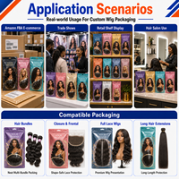 Sacs à fermeture éclair personnalisés pour perruques, sacs antistatiques pour mèches de cheveux, pochettes holographiques transparentes à fermeture éclair pour extensions capillaires