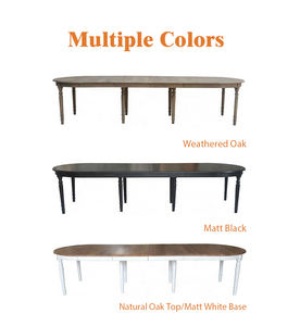 <span class=keywords><strong>Table</strong></span> à manger extensible en chêne massif de style français classique D1646-350 Hoolnn avec extensions, meubles de salle à manger - Product Image 2