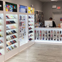 Présentoirs pour Magasins de Téléphonie Mobile avec Logo Lumineux LED, Vitrine Murale en Verre pour Intérieur de Magasin Informatique et Salle d'Exposition