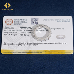 Anillo de Eternidad de Lujo con Diamantes Cultivados en Laboratorio, Forma Redonda, Certificado IGI, Plata S925, Una Hilera de Piedras de 4MM, Hecho a Medida - Product Image 3