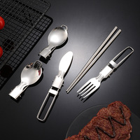 Kit de couverts pliables en acier inoxydable 304, couteau, fourchette, cuillère, baguettes détachables, camping en plein air, voyage, style moderne minimaliste SYNC