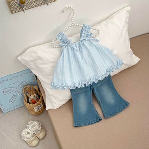 Nuova Collezione Estiva 2026: Top Senza Maniche per Bambine, Stile Bambola, <span class=keywords><strong>con</strong></span> Fiocco e Bretelle Sottili, Traspirante, Stile Principessa - Product Image 3