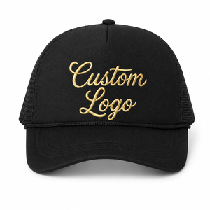 Custom Cotton Trucker Hat Mesh Back Adjustable <b>Cap</b> With Embroidered Patch for Workwear - Product Image 2
