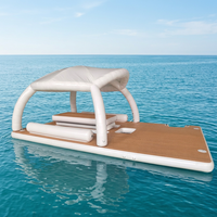 Île flottante gonflable EVA pour piscine, jeu aquatique, fête, ponton, plateforme, tente avec canapé