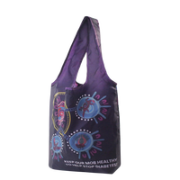 BSCI vente en gros de sac à provisions en polyester écologique sac à provisions pliable de grande capacité réutilisable léger pour un usage quotidien au supermarché