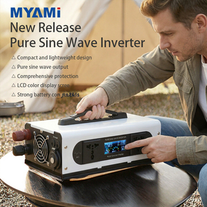 Convertisseur de courant à onde sinusoïdale pure MYAMi 3000W, 12V 24V 48V 60V DC vers AC 220V 50Hz/60Hz, écran LCD, double sortie pour camping-car/maison/camping - Product Image 1