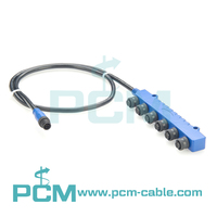 Cable Conector en T NMEA 2000 N2k de 6 Puertos, Cable Adaptador Divisor en T Multipuerto Micro-C M12 de 6 Vías para Caja de Conexiones de Sensores CANbus