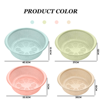 Panier de lavage et d'égouttage rond écologique pour fruits et légumes, en plastique PP de qualité alimentaire, couleurs personnalisables, vente en gros, rangement de cuisine