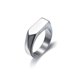 Anillo de Sello Rectangular Personalizado de Acero Inoxidable 316, Unisex, Dorado, Altamente Pulido, Estilo Audaz, Elegante, Masculino, Vintage, para Negocios - Product Image 2