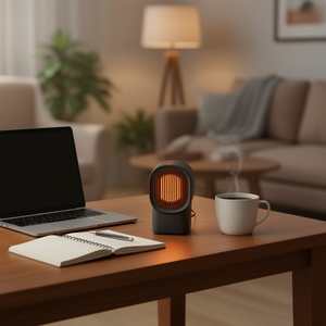 Calentador Eléctrico Portátil de 500W con Elemento Calefactor PTC, Mini Calentador de Escritorio Gris para Uso Personal en el Hogar y la Oficina - Product Image 2