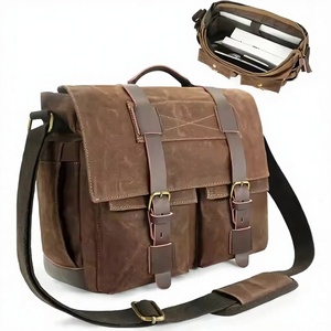 Cross-border oliewas canvas waterdichte slijtvaste crossbody tas heren computer schoudertas zakelijke aktetas messenger street - Product Image 1