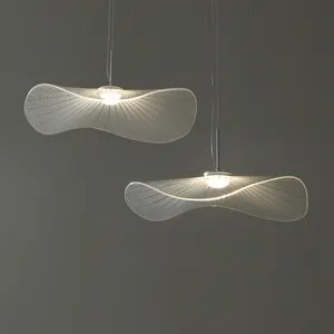 new design nordic acrylic aluminum transparent colorful hanging lotus leaf shape creative led pendant light