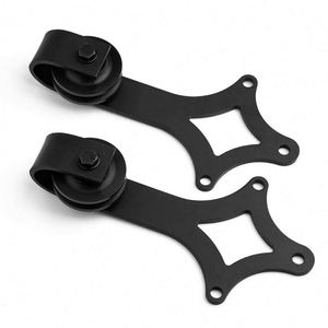 Kit de Herrajes para Puerta Corredera WEKIS, Profesional, de Alta Calidad, Duradero, de Acero Negro Satinado, con Tornillos, para Puertas Correderas Modernas de Exterior - Product Image 6