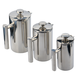 Cafetera Francesa de <span class=keywords><strong>Doble</strong></span> Pared de Acero Inoxidable 304, con <span class=keywords><strong>Doble</strong></span> Filtro, 350ML, 800ML, 1000ML - Product Image 1