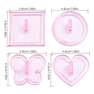 Supports d'entraînement pour ongles KADS, 4 pièces/boîte, transparents roses, forme mignonne, présentoirs pour nail art, pour usage en salon de manucure - Product Image 5