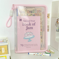 WAALUU Macaron - Carpeta Transparente A4 para Documentos, Gran Capacidad, con Cierre, para Libros de Texto, Resistente al Agua, para Estudiantes