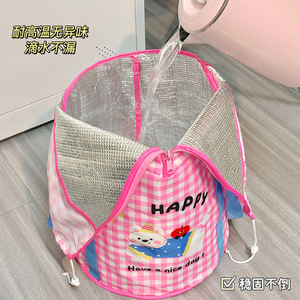 Sac de bain de pieds pliable rond portable pour la maison et le dortoir, fonction simple, modèle Miss, hauteur au-dessus du genou - Product Image 4