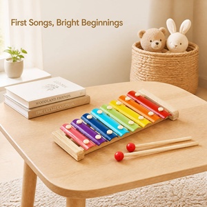 <span class=keywords><strong>Mini</strong></span> xilófono de madera colorido para niños, juguete de teclado de <span class=keywords><strong>piano</strong></span> de 8 notas con mazos, regalo educativo musical Montessori para niños y niñas - Product Image 4