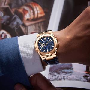 ONOLA 3855 Men's Business Hollow Fully Automatic <b>Mechanical</b> <b>Watch</b> High Quality Waterproof Leather <b>Watches</b> Men's Clock - Product Image 3