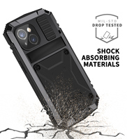 Housse de téléphone métallique en alliage d'aluminium Housse de téléphone métallique antichoc pour Apple iPhone 15 Plus Pro Max Coque métallique blindée