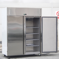 Équipement de cuisine industrielle commerciale, réfrigérateur congélateur à double porte, refroidisseur, ventilateur de refroidissement, commande numérique