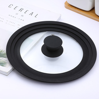 Couvercle de casserole en verre trempé multi-tailles avec bord en silicone