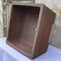 Pot à Bonsaï et à Fleurs Carré à Large Ouverture de Style Chinois Yixing, en Céramique d'Argile Violette Faite à la Main, 60 kg