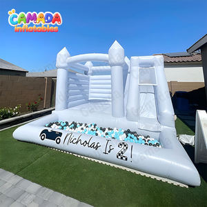 Château gonflable à double toboggan bleu pastel pour <span class=keywords><strong>location</strong></span> de fête, intérieur/extérieur, <span class=keywords><strong>pas</strong></span> <span class=keywords><strong>cher</strong></span>, avec souffleur d'air - Product Image 1