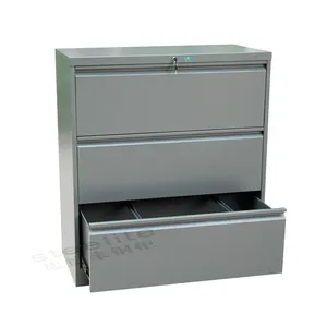 Bóng Trắng Thấp File Cabinet 3 Drawer/Nội Thất Nhà Kem Ngực Của Ngăn Kéo Để Bán/Kim Loại Rộng File Cabinet 3 Drawer Bệ