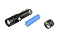 Linterna LED T6 Impermeable con Zoom, 3 Modos de Iluminación, Multifunción, Carga USB, Linterna Táctica LED Brillante, Lámpara de Aleación de Aluminio