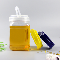 Pot à miel carré personnalisé ABEE, en PET transparent, écologique, emballage en plastique de 750 ml