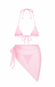 Solid Color Halter <b>Bikini</b> <b>Set</b> <b>Triangle</b> Beachwear Two Piece Swimwear for Women - Product Image 6