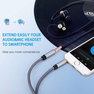 Extensión de audio de 3,5mm, adaptador auxiliar macho a hembra, <span class=keywords><strong>cable</strong></span> <span class=keywords><strong>extensor</strong></span> estéreo de sonido Hi-Fi, <span class=keywords><strong>Cable</strong></span> de extensión <span class=keywords><strong>para</strong></span> <span class=keywords><strong>auriculares</strong></span> - Product Image 3