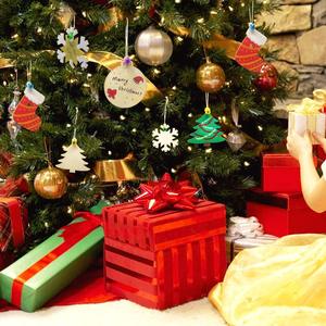 4 pièces d'ornements de Noël en bois brut, à personnaliser, en forme de tranches, de flocons de neige, de chaussettes et de formes d'<span class=keywords><strong>arbre</strong></span>, pour la décoration artisanale de l'<span class=keywords><strong>arbre</strong></span> de Noël - Product Image 6