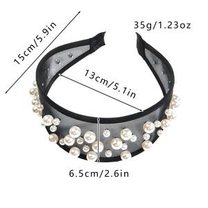 Fascia per capelli fatta a mano in tulle con perle, stile giapponese e coreano, a forma di anello geometrico rotondo, per donne, matrimoni, compleanni, anniversari - Product Image 4