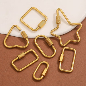 Connecteurs de bijoux en acier inoxydable avec fermoir à ressort et boucle à vis, finition PVD sous vide, pour bracelets et colliers, vente en gros - Product Image 3
