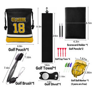 Sac d'accessoires de golf en cuir PU avec logo brodé personnalisé, fermeture à cordon, pour objets de valeur, prix d'usine, n°18 - Product Image 5
