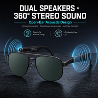 Lunettes intelligentes avec double caméra, lecteur de musique, commande tactile, haut-parleur intégré, charge Type-C, pliables, objectif 65 mm