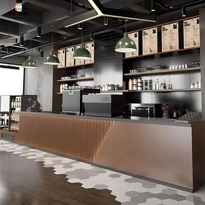 Muebles de Barra para Cafetería Modernos, Duraderos, Impermeables, Ecológicos, con LED, Materiales Personalizables para Interiores Comerciales - Product Image 5