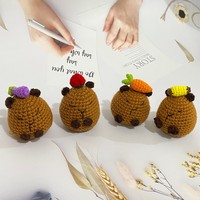 Handgebreide gehaakte fruit-capybara pop pluche accessoire PP katoenen vulling unisex feestgebruik hangend ornament voor tassen Kawaii
