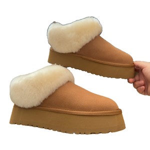 Botas de nieve de invierno para mujer, nuevas, de forro polar grueso, cálidas, con suela gruesa y forro de felpa, tipo botín. - Product Image 5