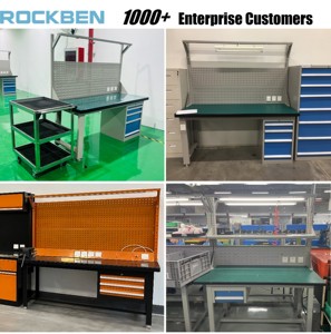 Rockben Superior Craftsmanship 3 ngăn kéo chịu mài mòn máy tính để bàn Heavy Duty hội thảo bàn làm việc được sử dụng với Pegboard - Product Image 4